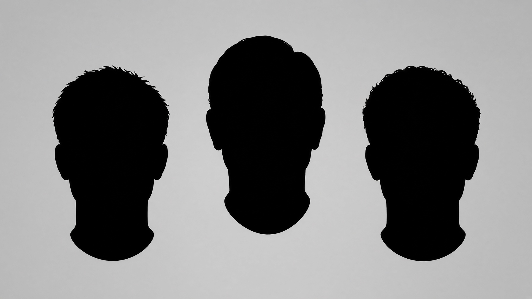 Silhouettes of three suspects from Anzifa
